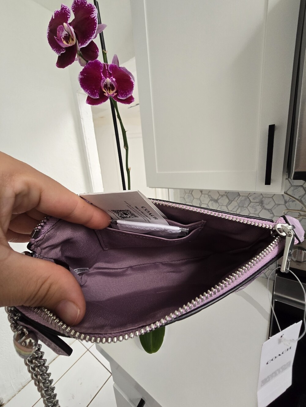 NWT Coach Nolita 19 Siver/violet - Picture 7 of 16